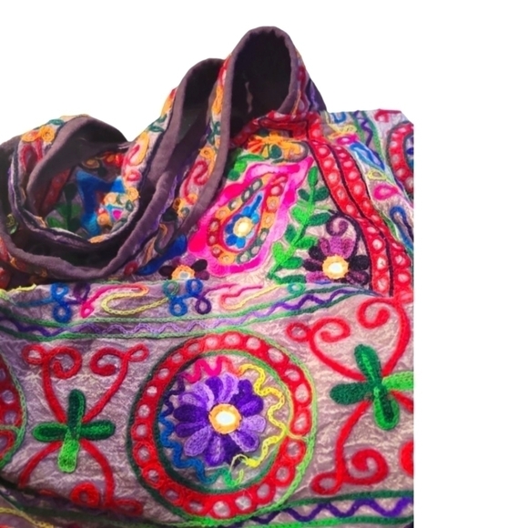 Tribe Azure Handmade Floral Shoulder Bag - Picture 3 of 6